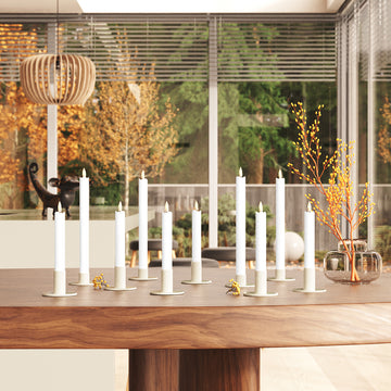 Romantiikkaa LED Kruunukynttilä paketti - Valkoinen - 6 kpl 15 cm | 4 kpl 24 cm