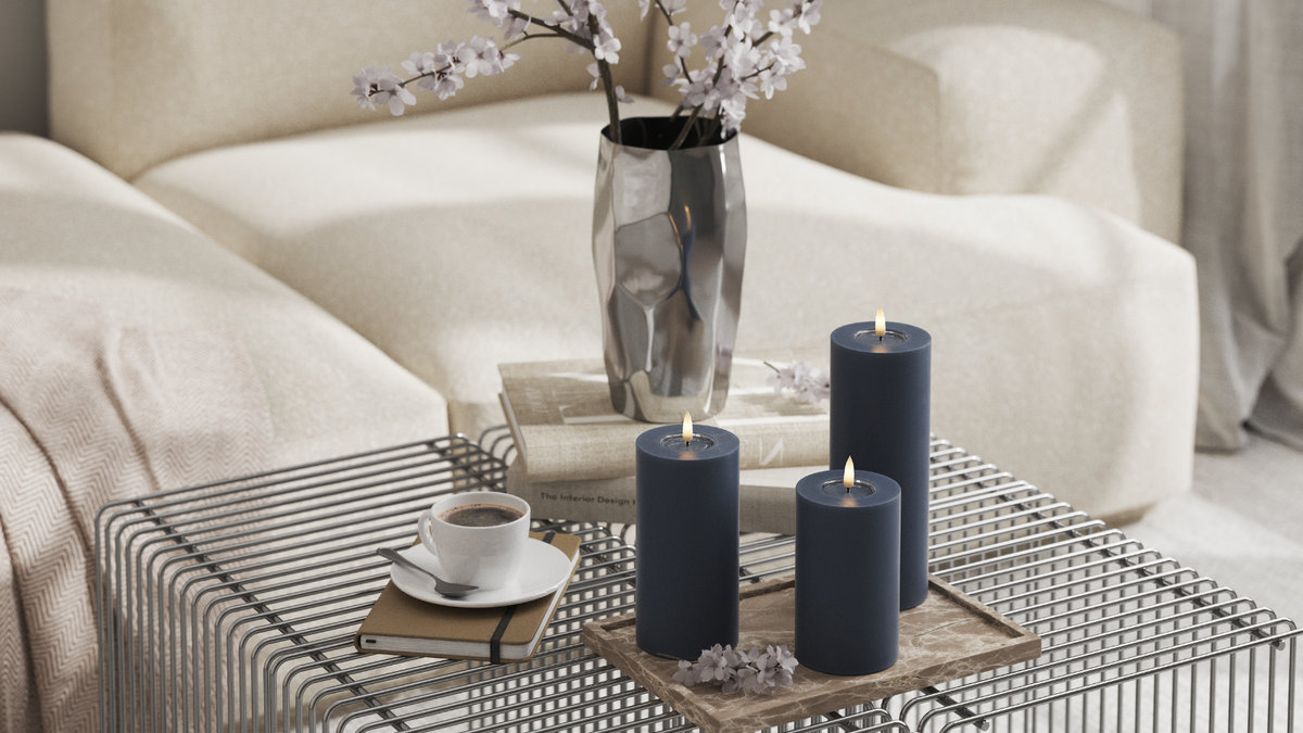 LED de vida real Vela pilar Com design wetlook ™
