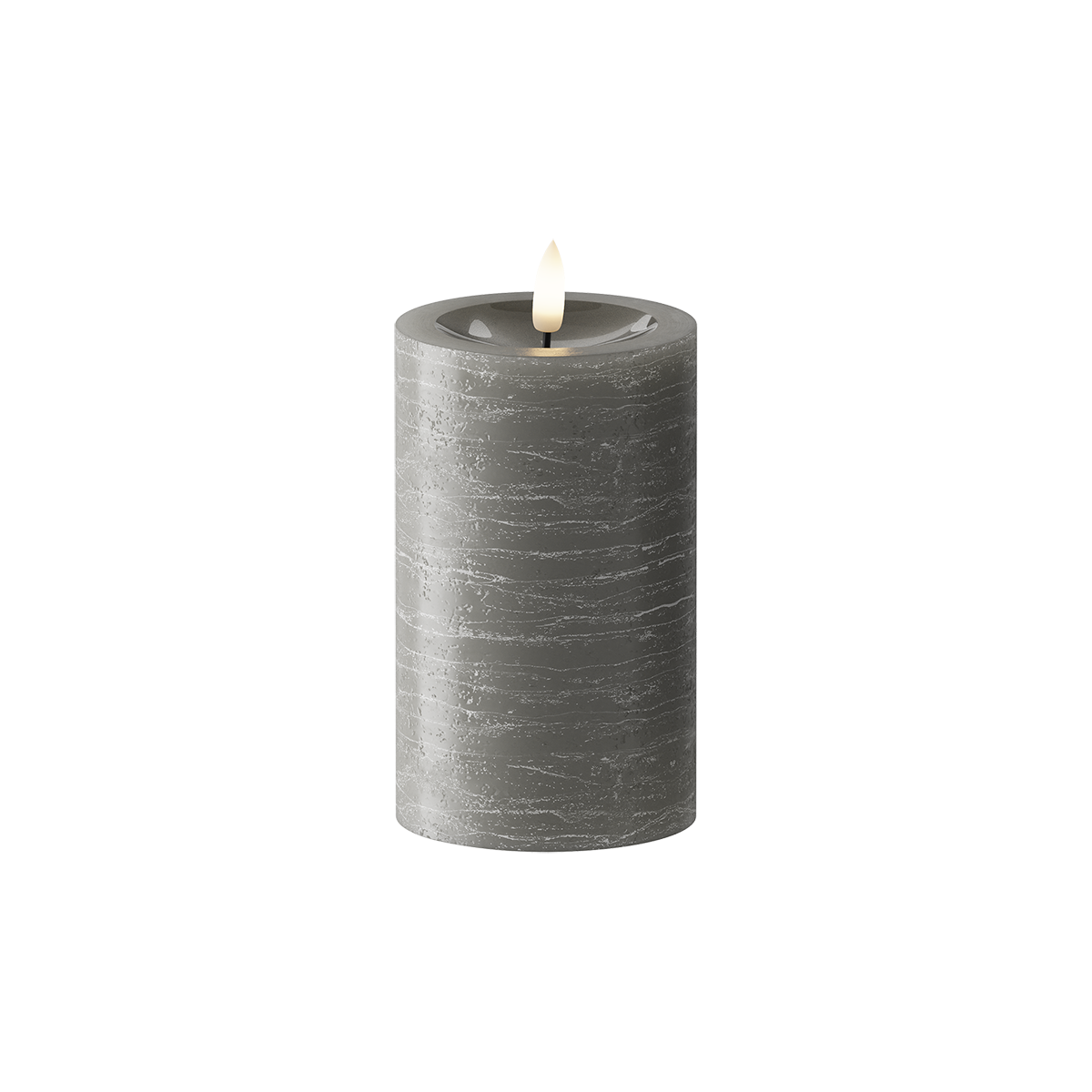 LED Pylväskynttilä Ø 7,5 x 12,5 cm Tummanharmaa