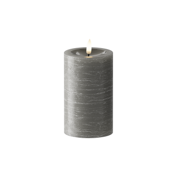 LED Pylväskynttilä Ø 7,5 x 12,5 cm Tummanharmaa