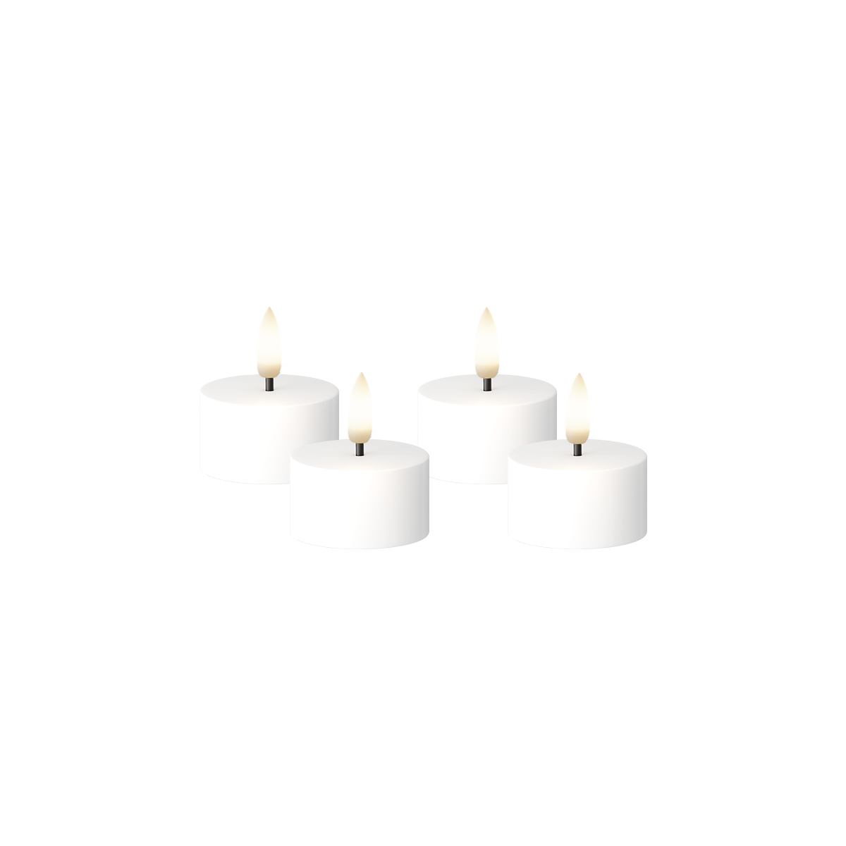 LED Mini teevalgusti lame ülaosa 4 tk, Ø 3,8 x 2 cm Valge