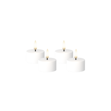LED Mini teevalgusti lame ülaosa 4 tk, Ø 3,8 x 2 cm Valge