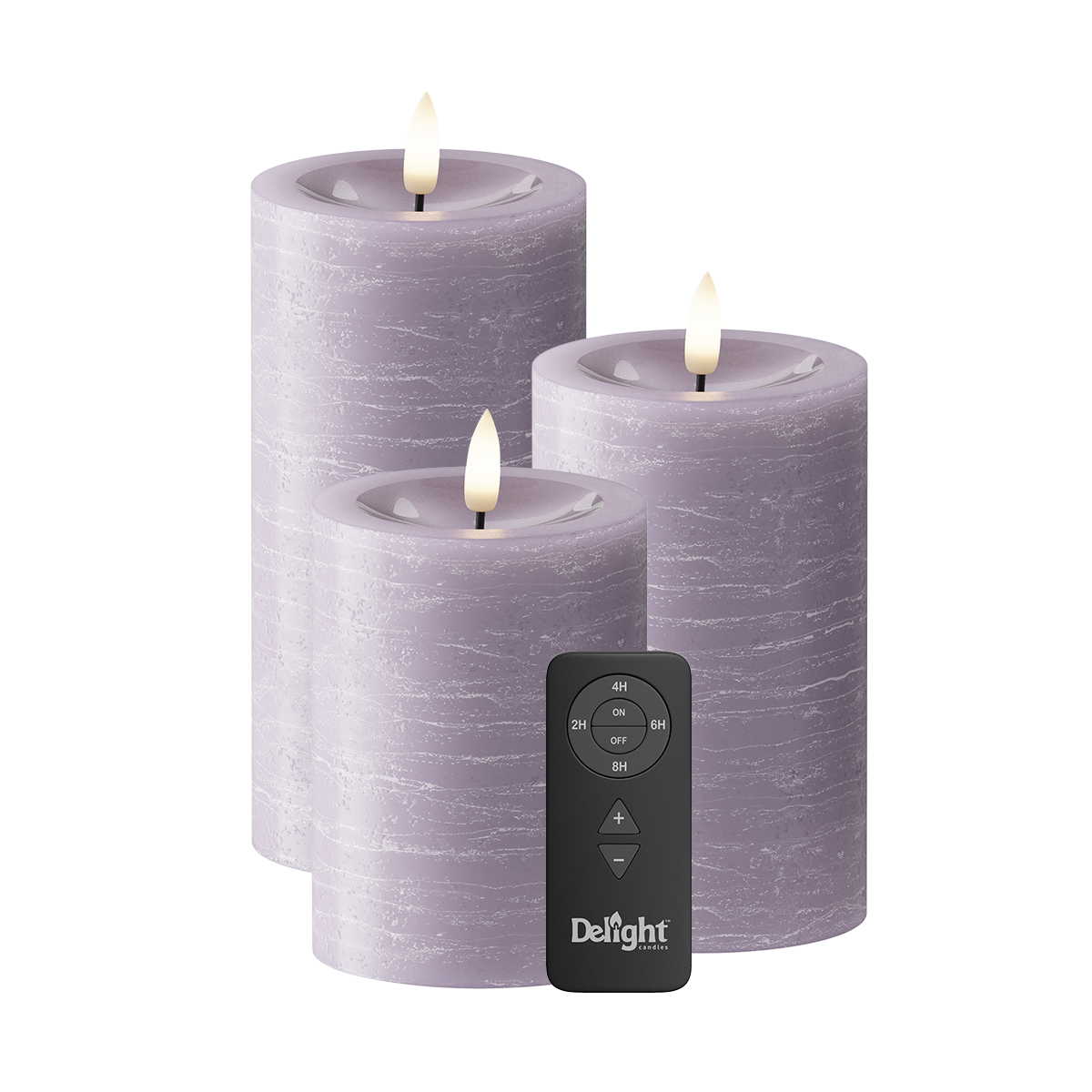 LED plokkvalgusti Pakendis 3 tk, Ø 7,5 x 10/12,5/15 cm Lavendel