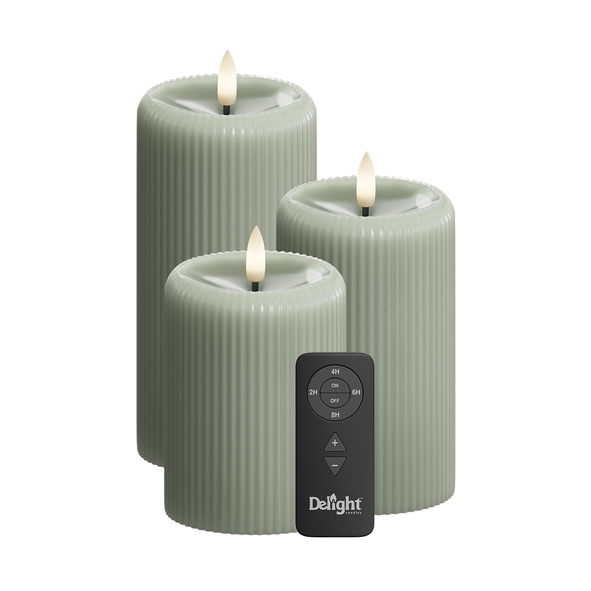 Πακέτο LED Stripe 3 τεμ., Ø 7,5 x 10/12,5/15 cm Πράσινο Φασκόμηλο