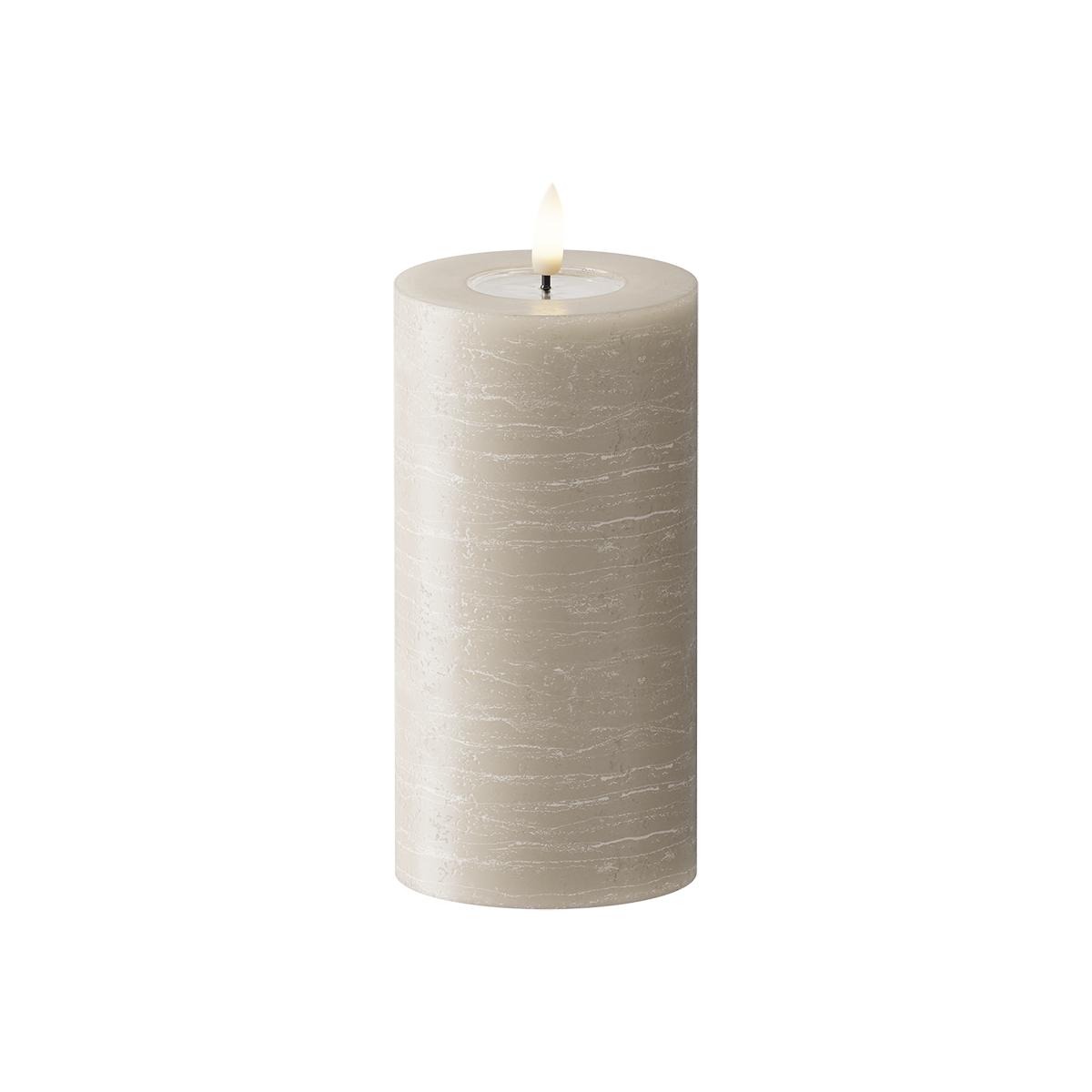 LEDs Vela pilar WetLook Ø 7,5 x 15 cm Areia