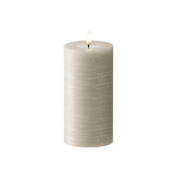 LEDs Vela pilar WetLook Ø 7,5 x 15 cm Areia