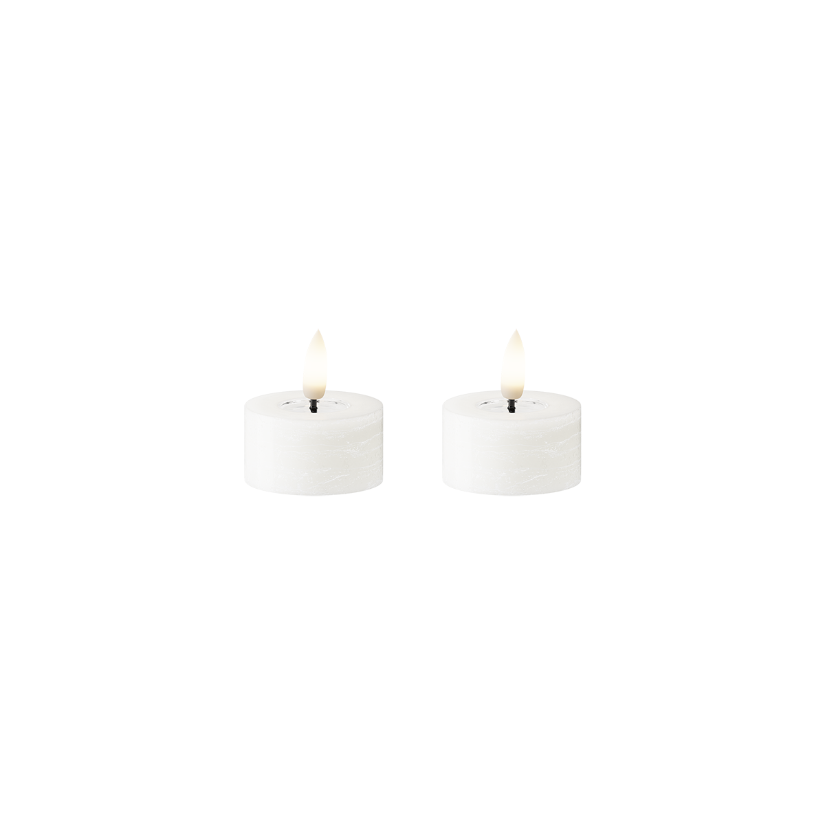 LED Tuikkukynttilä WetLook 2 kpl, Ø 4,5 x 2,5 cm Valkoinen