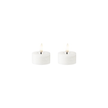 LED Tuikkukynttilä WetLook 2 kpl, Ø 4,5 x 2,5 cm Valkoinen