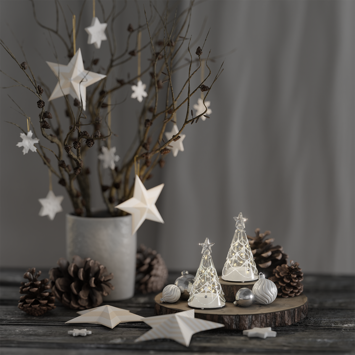 Deluxe Homeart Árvore de Natal de vidro 2 peças 1