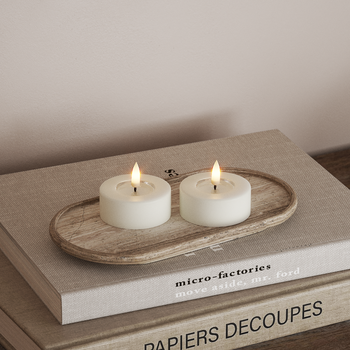 Deluxe Homeart LED Jumbo Tuikkukynttilä 2 kpl Iso Valkoinen LED jumbo Tuikkukynttilä 3