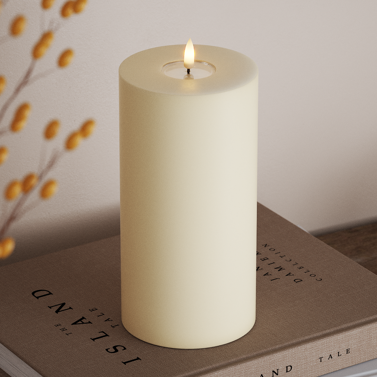 Deluxe Homeart LED Pylväskynttilä Ø 10 x 20 cm Kerma LED Pylväskynttilä 3