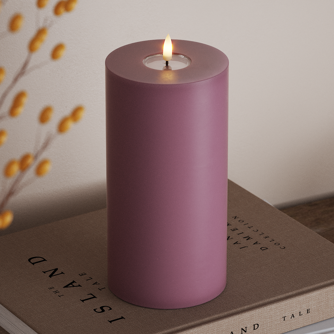 Deluxe Homeart LED Pylväskynttilä Ø 10 x 20 cm Vaalea violetti LED Pylväskynttilä 4