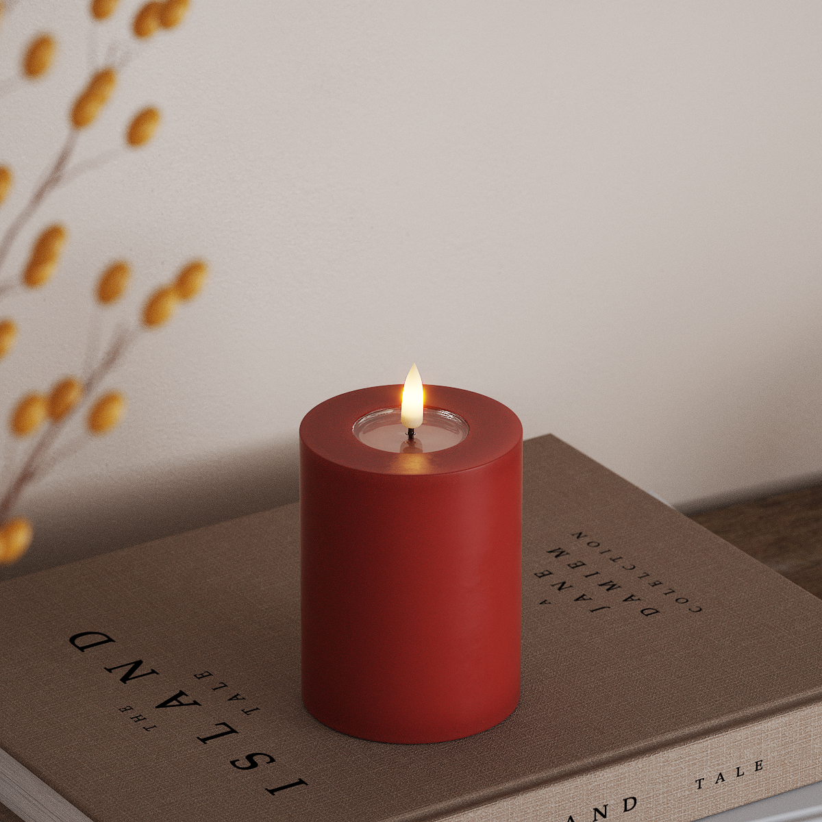 Deluxe Homeart LED plokkvalgusti Ø 7,5 x 10 cm Punane LED-ploki tuli 3