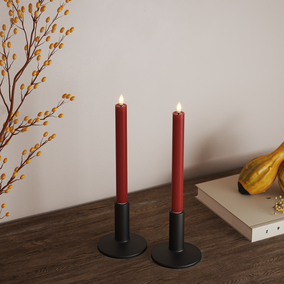 Deluxe Homeart Korunka LED 2 ks, Ø 2 x 24 cm Červená LED korunkové světlo 4