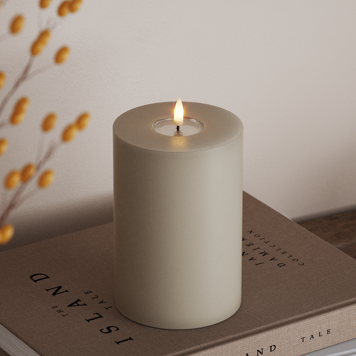 Deluxe Homeart LED blokové světlo Ø 10 x 15 cm Písková LED blokové světlo 3