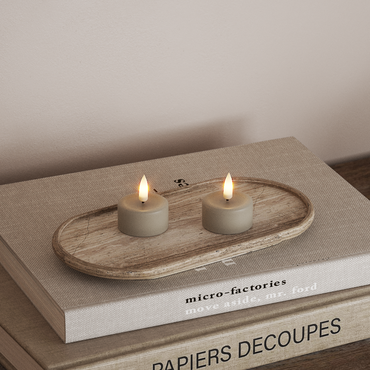 Deluxe Homeart LED čajová svíčka 2ks. Písková LED čajová svíčka 3