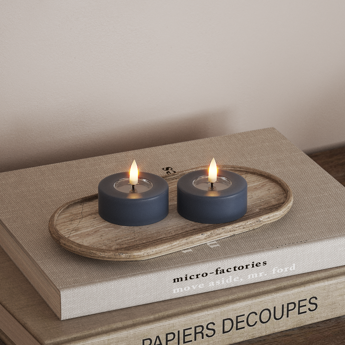 Deluxe Homeart LED Jumbo Tuikkukynttilä 2 kpl Iso Jääsininen LED jumbo Tuikkukynttilä 3