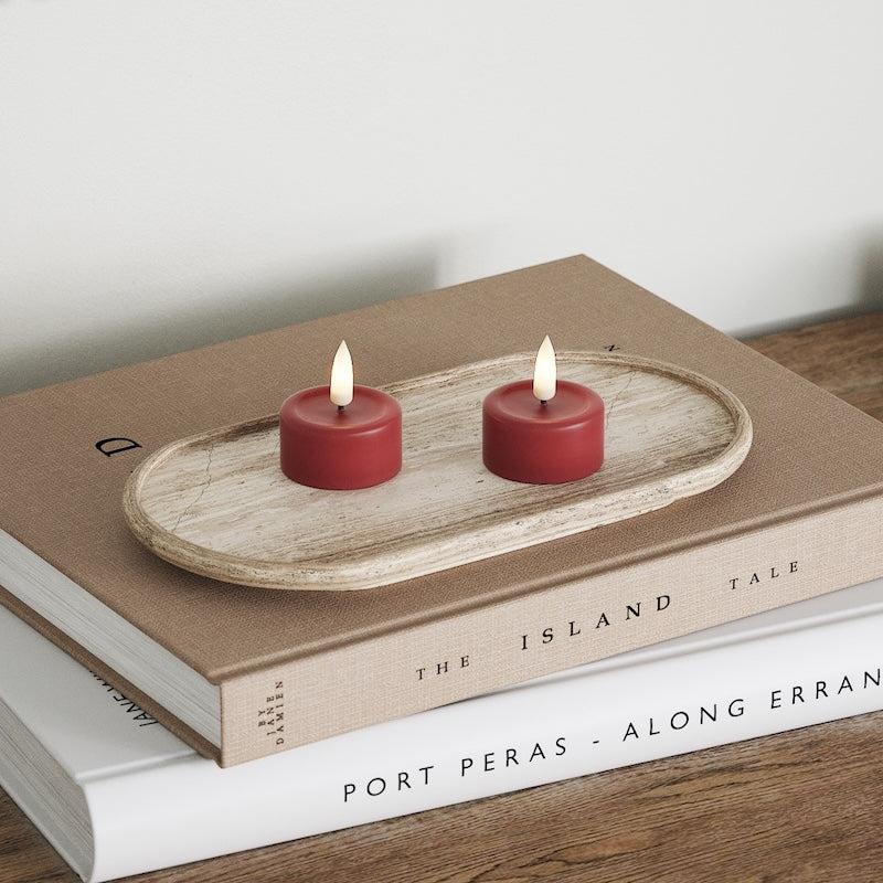 Deluxe Homeart LED Fyrfadslys 2 stk. Bordeaux