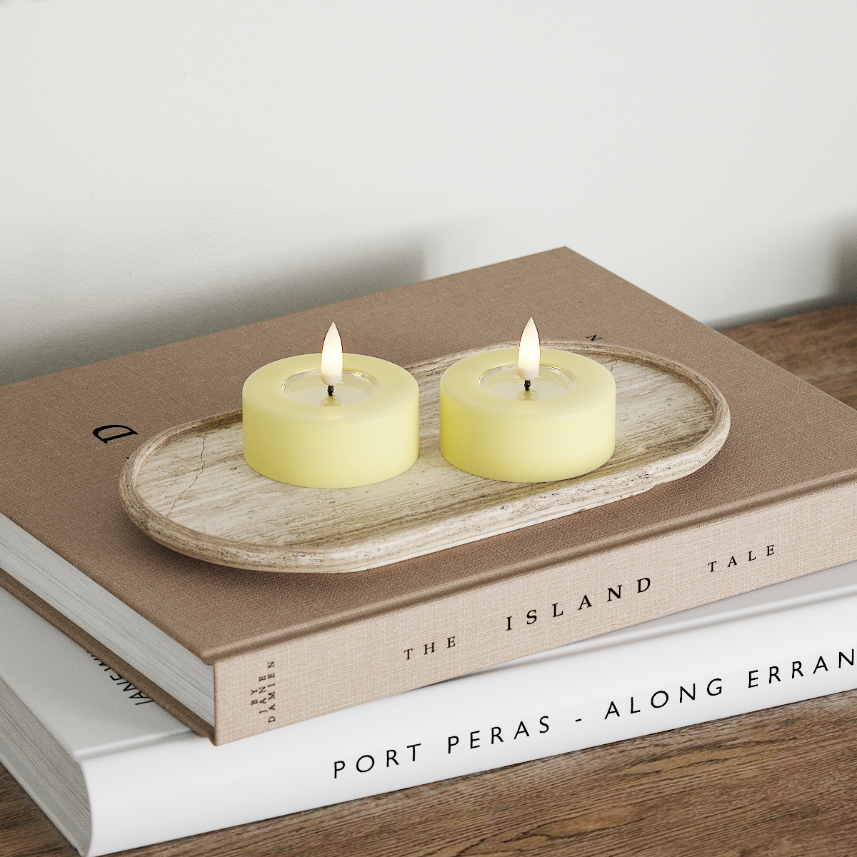 Deluxe Homeart Jumbo LED Vela de chá 2 peças grandes Amarelo claro Jumbo LED Vela de chá 2