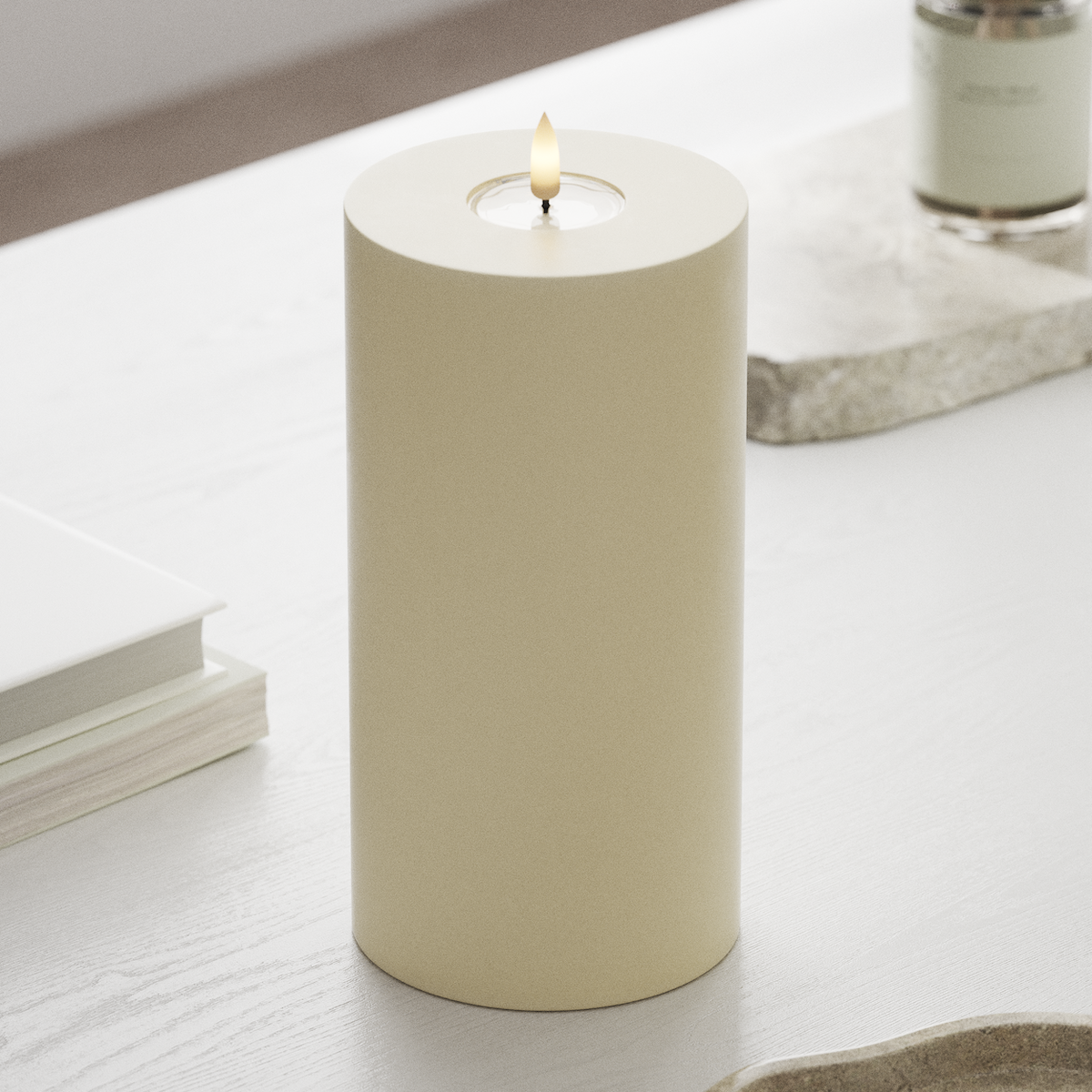 Deluxe Homeart LED Pylväskynttilä Ø 10 x 20 cm Kerma LED Pylväskynttilä 1