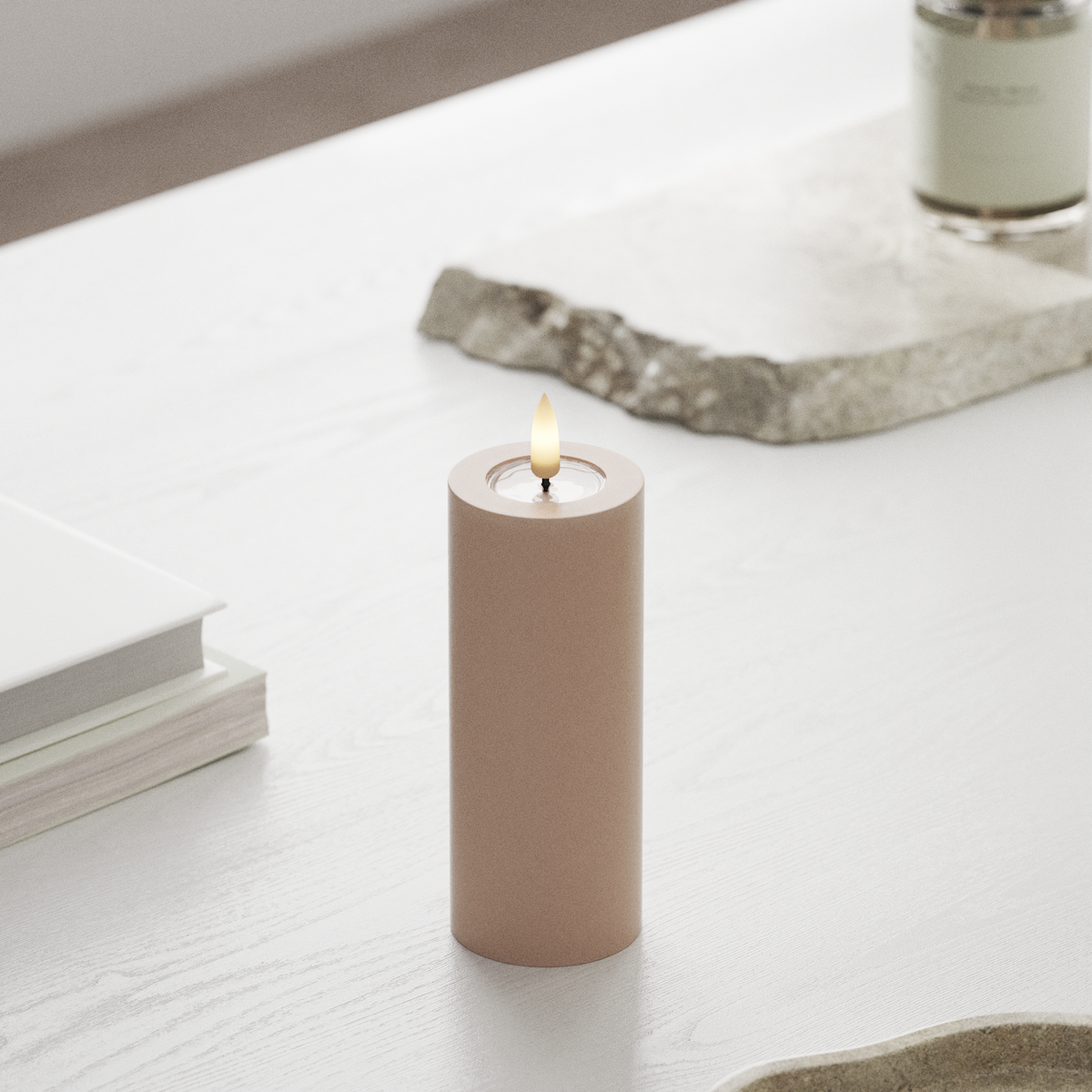 Deluxe Homeart LED Pylväskynttilä Ø 5 x 12,5 cm Vaaleanpunainen LED Pylväskynttilä 1