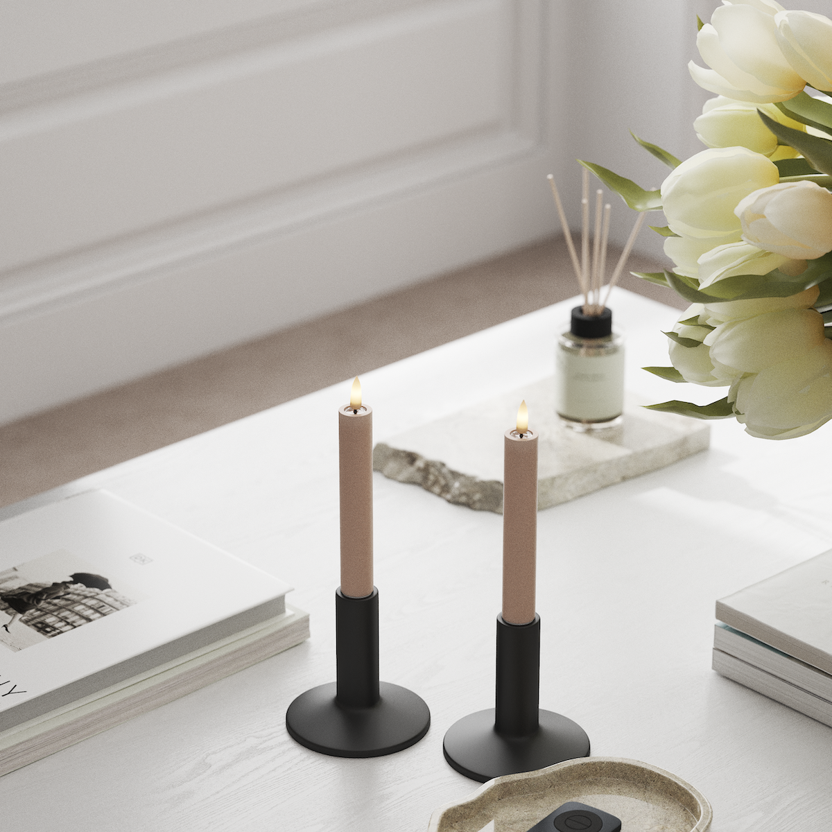 Deluxe Homeart LED Kruunukynttilä 2 kpl, Ø 2 x 15 cm Vaaleanpunainen LED Kruunukynttilä 1