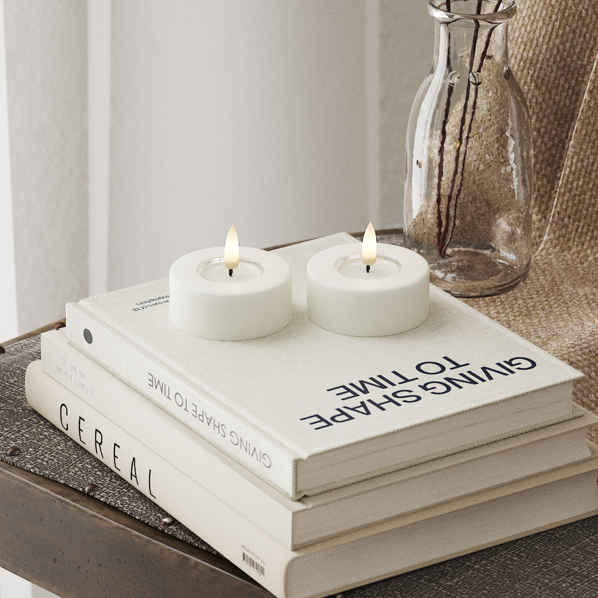 Deluxe Homeart LED Jumbo Tuikkukynttilä 2 kpl Iso Valkoinen LED jumbo Tuikkukynttilä 4