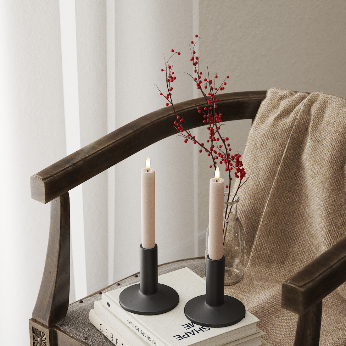 Deluxe Homeart LED Kronljus 2 st, Ø 2 x 15 cm Rose LED Kronljus 4