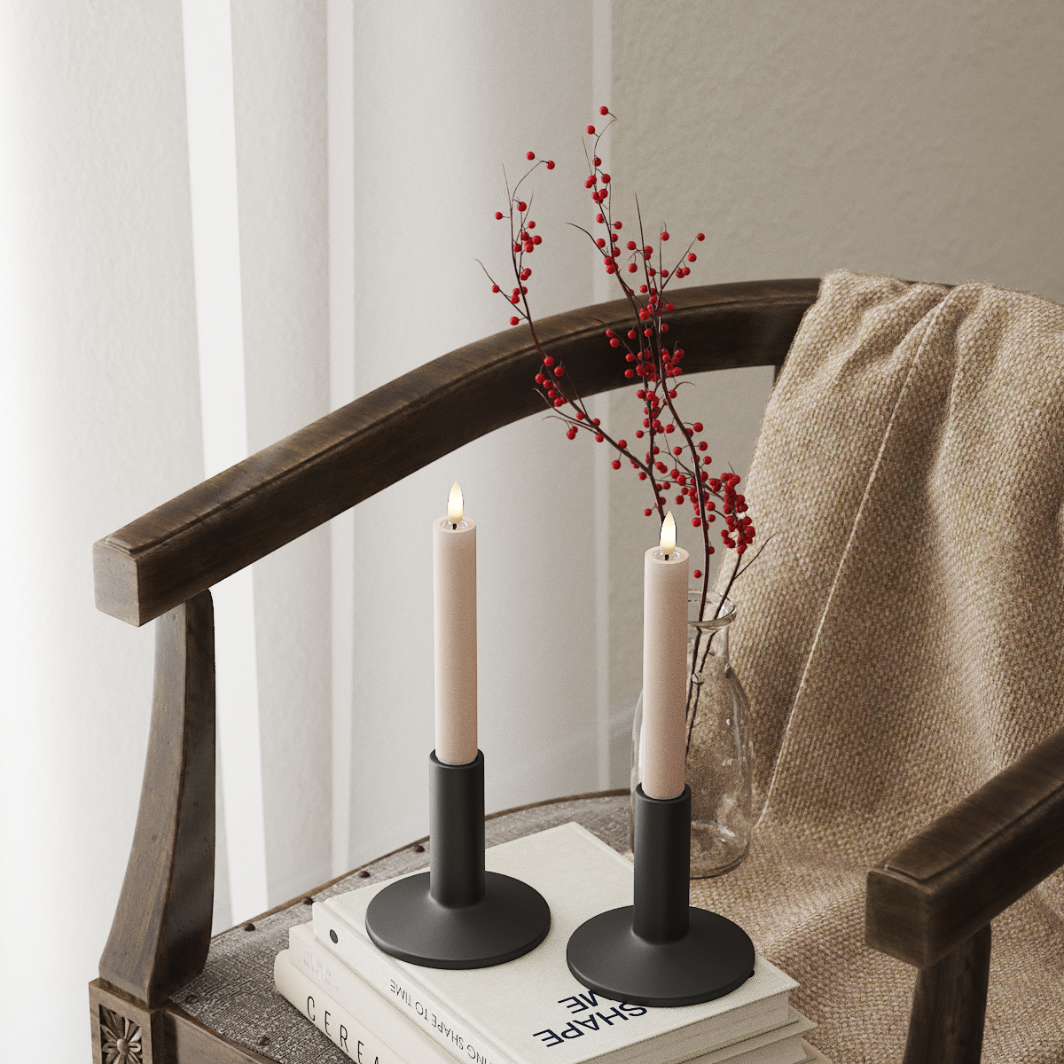 Deluxe Homeart LED Kruunukynttilä 2 kpl, Ø 2 x 15 cm Vaaleanpunainen LED Kruunukynttilä 4