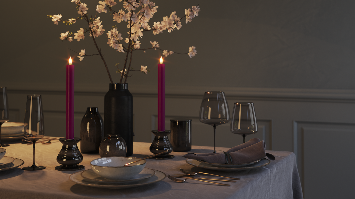 LED Kronlys med naturtro LED flamme