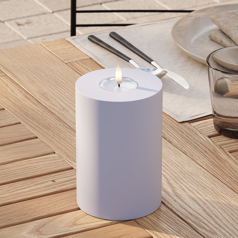 Deluxe Homeart Ulkona LED Pylväskynttilä Ø 10 x 15 cm Tuhkansininen