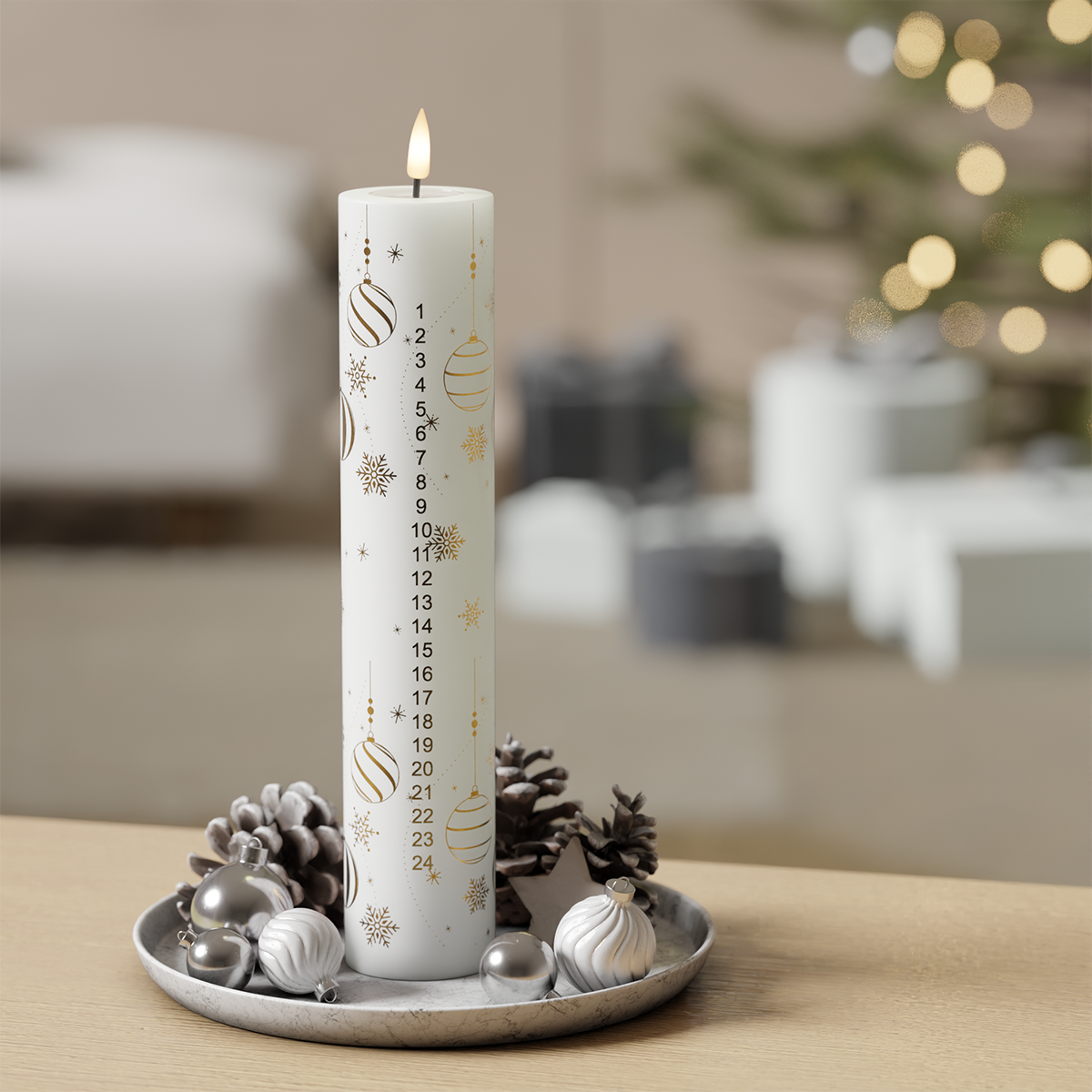 Deluxe Homeart LED Kalender lys - Guld Jul 1