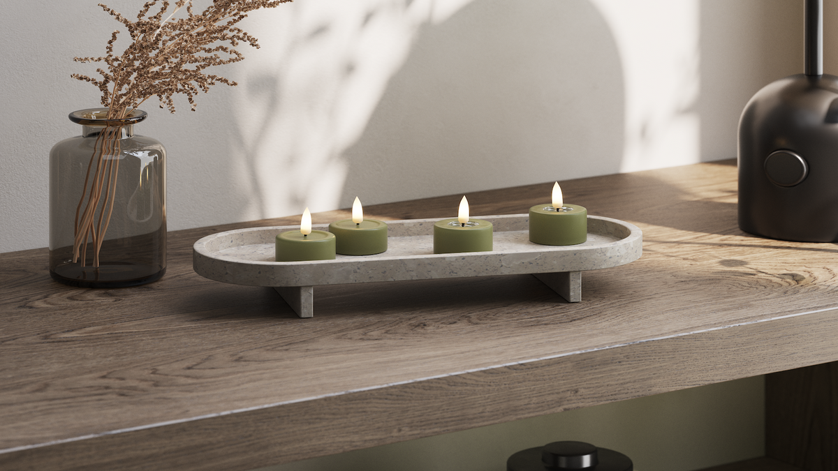 LED Fyrlys med naturtro LED flamme