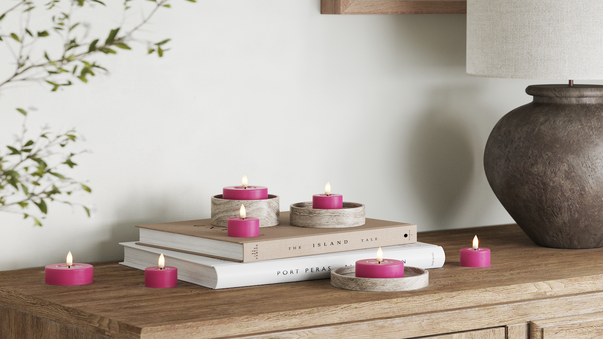 LED Fyrlys med naturtro LED flamme