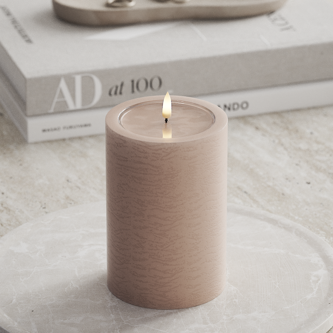 Deluxe Homeart Unique LED Blockljus D 10 x 15 cm Rose unique Blockljus 3