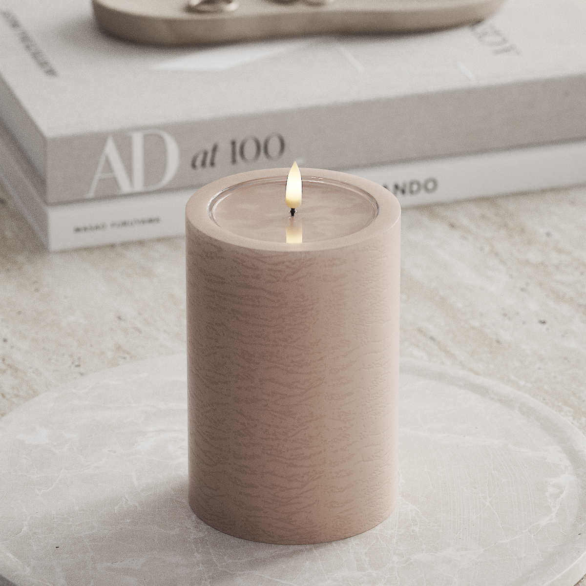 Deluxe Homeart Unique LED Pylväskynttilä D 10 x 15 cm Vaaleanpunainen unique Pylväskynttilä 1