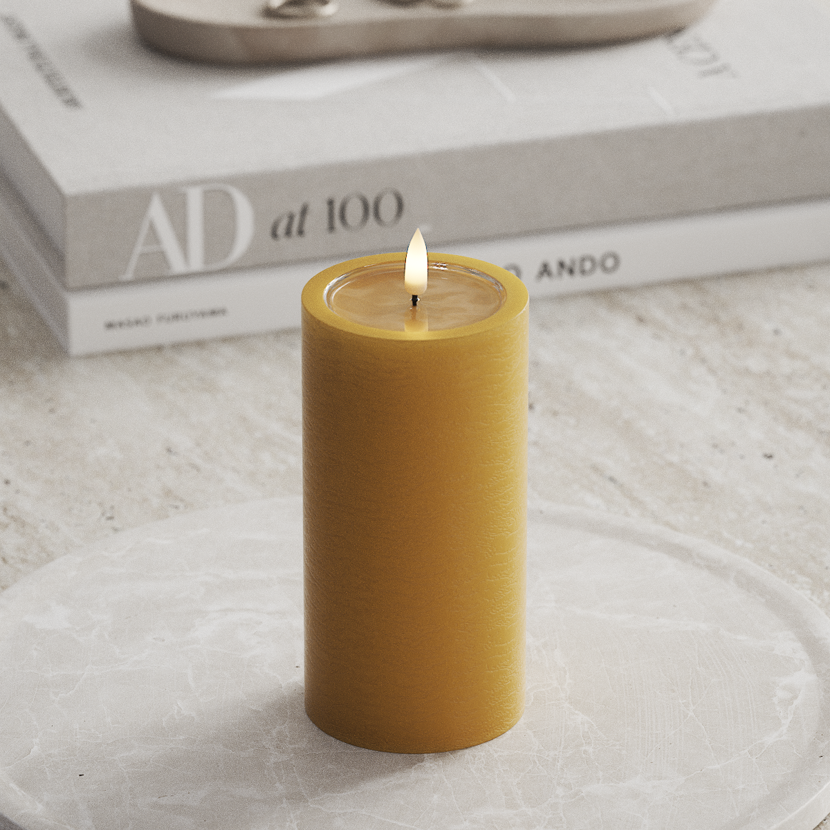 Deluxe Homeart Unique LED Blokklys D 7,5 x 15 cm Curry unique blokklys 1