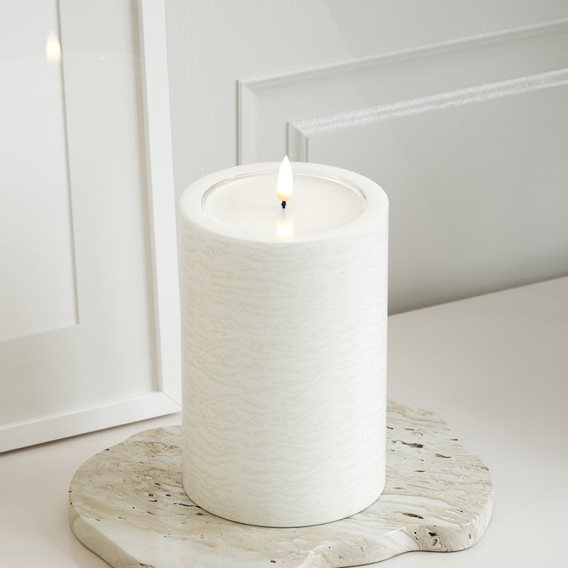 Unique Candles Unique LED Bloklys D 10 x 15 cm Hvid